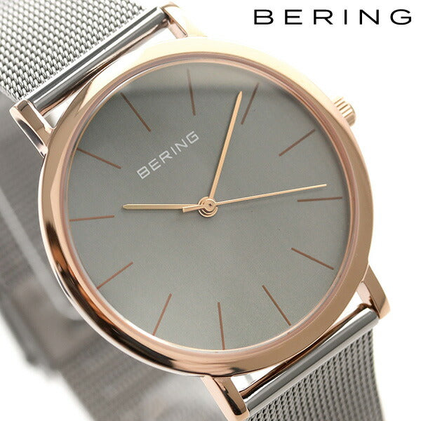 Outlet Bering Clock Classic 36mm Quartz Ladies 13436-369 Watch Brand Glacilver Clock