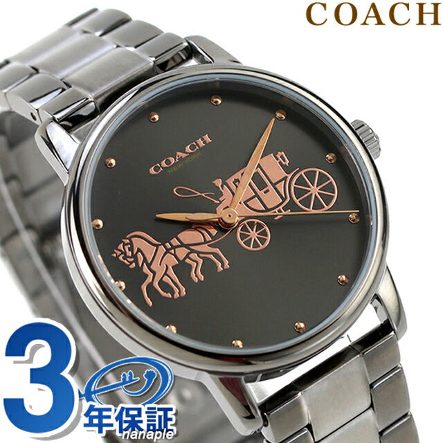 コーチ グランド クオーツ 腕時計 ブランド レディース COACH 14502924 アナログ ガンメタル 14502924