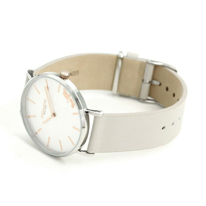コーチ 時計 レディース 36mm シルバー グレー 革ベルト 14503116 ペリー 腕時計 ブランド 14503116