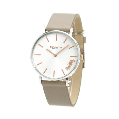 コーチ COACH 時計 レディース 36mm シルバー グレージュ 革ベルト 14503119 ペリー 腕時計 14503119