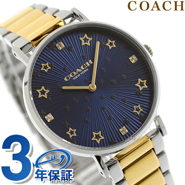 コーチ ペリー クォーツ 電池式 腕時計 ブランド レディース COACH 14503523 アナログ ネイビー ゴールド シルバー 14503523