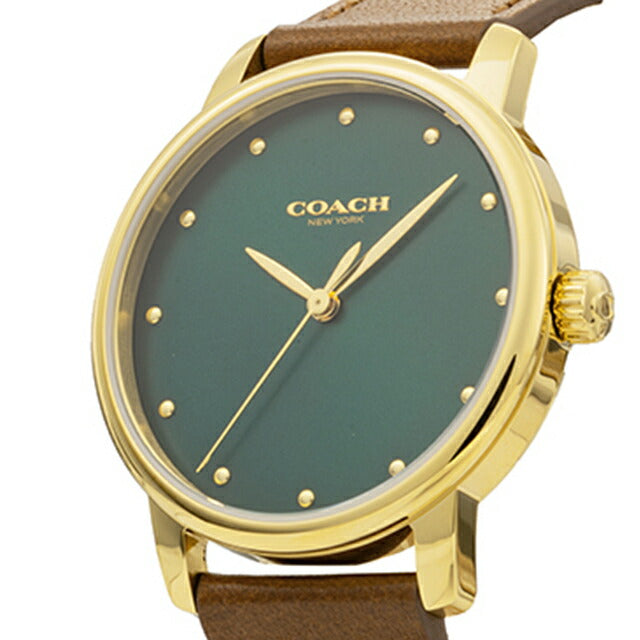 コーチ GRAND クオーツ 腕時計 ブランド レディース COACH 14503583 アナログ グリーン ブラウン 14503583