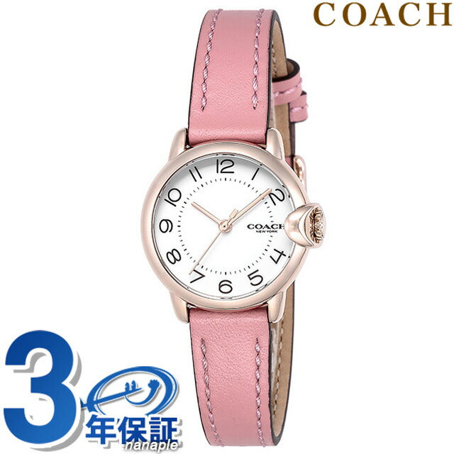 コーチ アーデン クオーツ 腕時計 レディース 革ベルト COACH 14503615 アナログ ホワイト ピンク 白 14503615