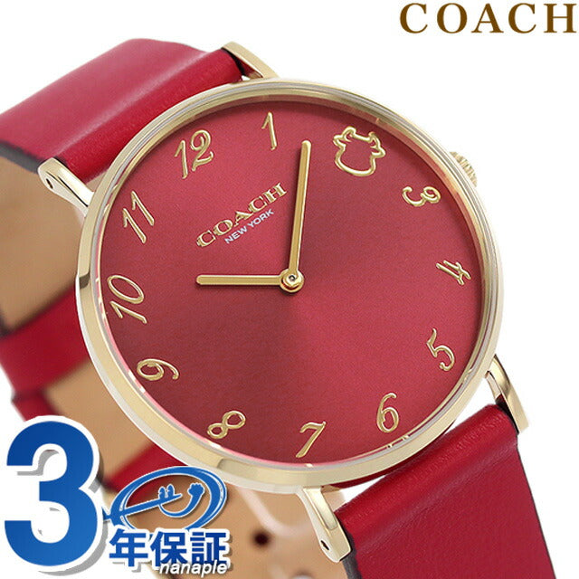 コーチ ペリー 36mm クオーツ レディース 腕時計 ブランド 14503722 レッド 14503722