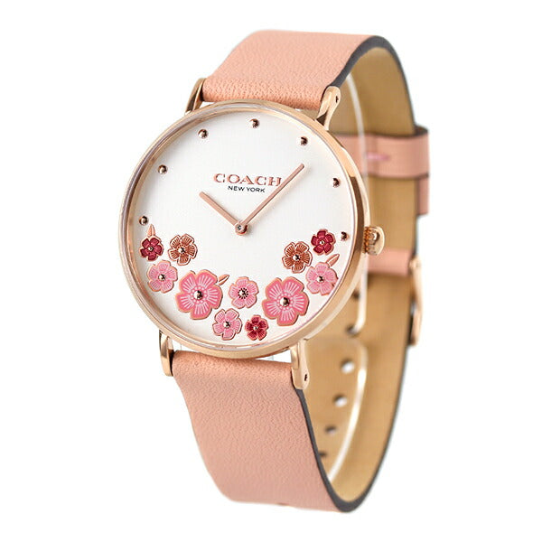 コーチ 腕時計 ブランド レディース ペリー 36mm 花 クオーツ 14503770 ホワイト ピンク 14503770