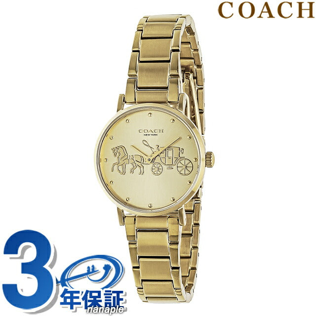 コーチ PERRY クオーツ 腕時計 ブランド レディース COACH 14503794 アナログ イエローゴールド 14503794