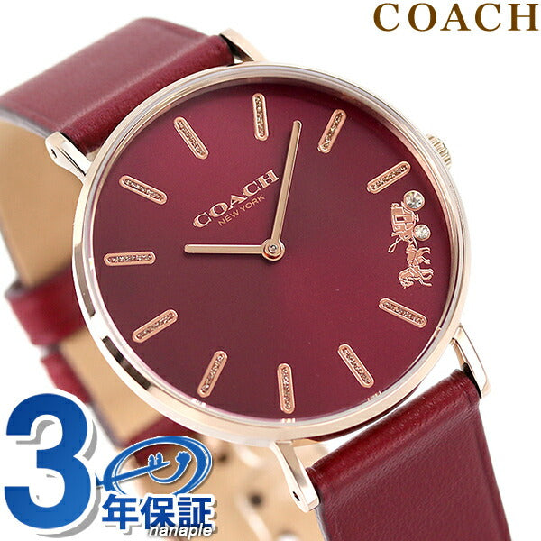 コーチ 腕時計 ブランド レディース ペリー 36mm クオーツ 14503851 ダークレッド 14503851