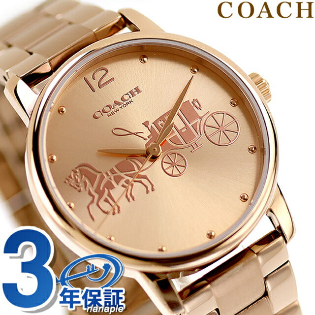 コーチ グランド クォーツ 電池式 腕時計 ブランド レディース COACH 14503945 アナログ ピンクゴールド 14503945
