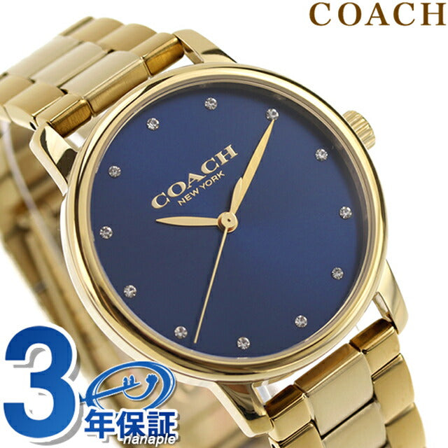 コーチ グランド クオーツ 腕時計 ブランド レディース COACH 14503970 アナログ ネイビーブルー ゴールド 14503970