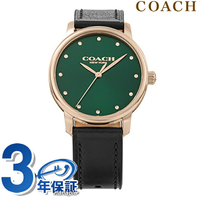 コーチ GRAND クオーツ 腕時計 ブランド レディース COACH 14503972 アナログ グリーン ブラック 黒 14503972