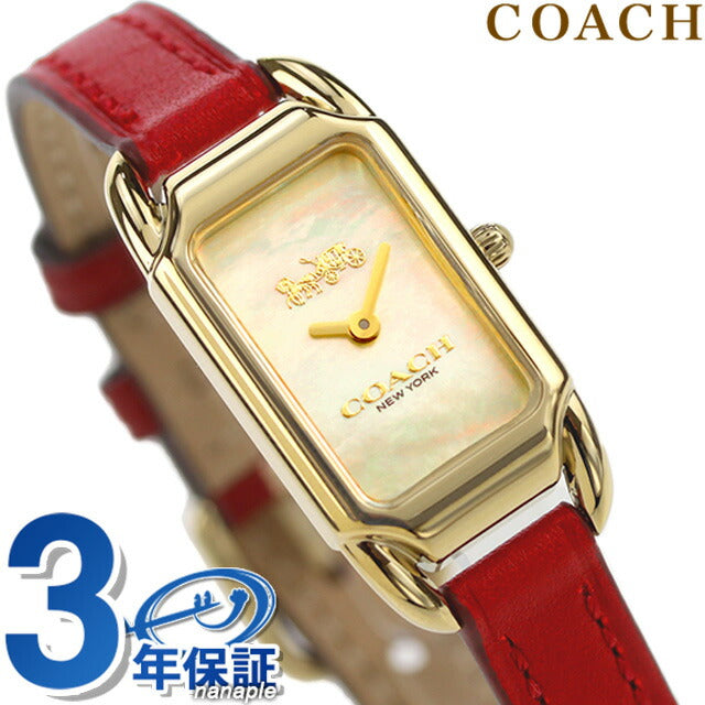 コーチ CADIE クオーツ 腕時計 ブランド レディース COACH 14504025 アナログ ホワイトシェル レッド 白 14504025