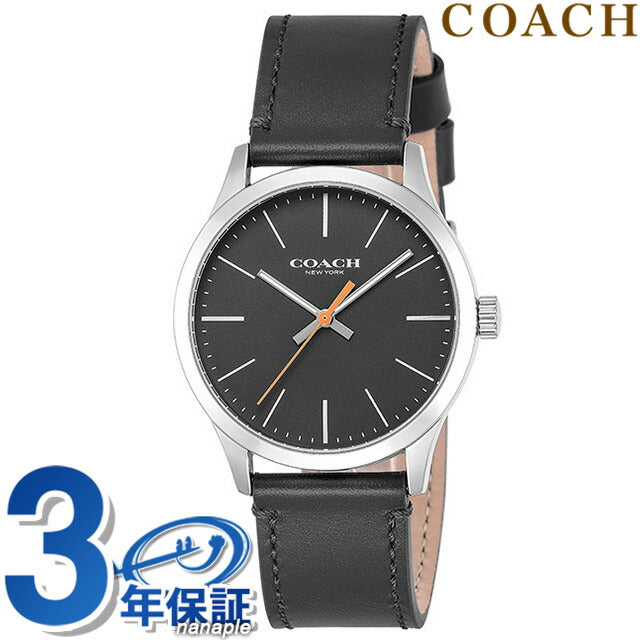 教练Buckster Quartz Wristwatch品牌男士皮带14602414模拟黑色黑色