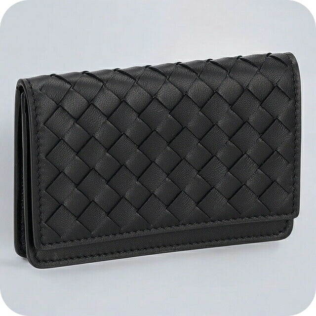 ボッテガ・ヴェネタ 名刺入れ メンズ レディース ブランド BOTTEGA VENETA イントレチャート レザー 174646 V3UN1 1275 ブラック 174646-V3UN1-1275
