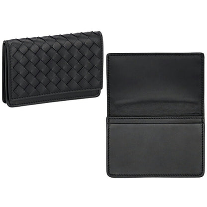 ボッテガ・ヴェネタ 名刺入れ メンズ レディース ブランド BOTTEGA VENETA イントレチャート レザー 174646 V3UN1 1275 ブラック 174646-V3UN1-1275