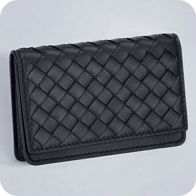 ボッテガ・ヴェネタ 名刺入れ メンズ レディース ブランド BOTTEGA VENETA イントレチャート レザー 174646 V3UN1 4045 ネイビー 174646-V3UN1-4045