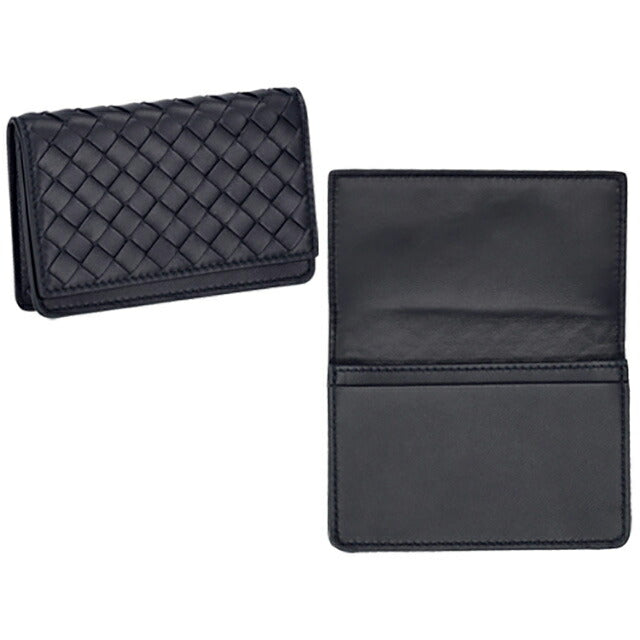 ボッテガ・ヴェネタ 名刺入れ メンズ レディース ブランド BOTTEGA VENETA イントレチャート レザー 174646 V3UN1 4045 ネイビー 174646-V3UN1-4045