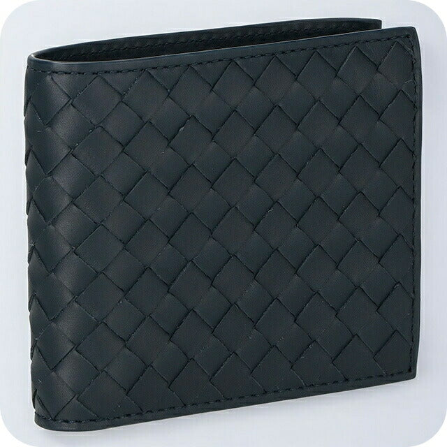 ボッテガ・ヴェネタ 二つ折り財布 メンズ ブランド BOTTEGA VENETA イントレチャート 193642 V4651 4059 ネイビー 193642-V4651-4059
