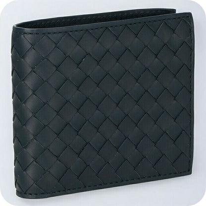 ボッテガ・ヴェネタ 二つ折り財布 メンズ ブランド BOTTEGA VENETA イントレチャート 193642 V4651 4059 ネイビー 193642-V4651-4059