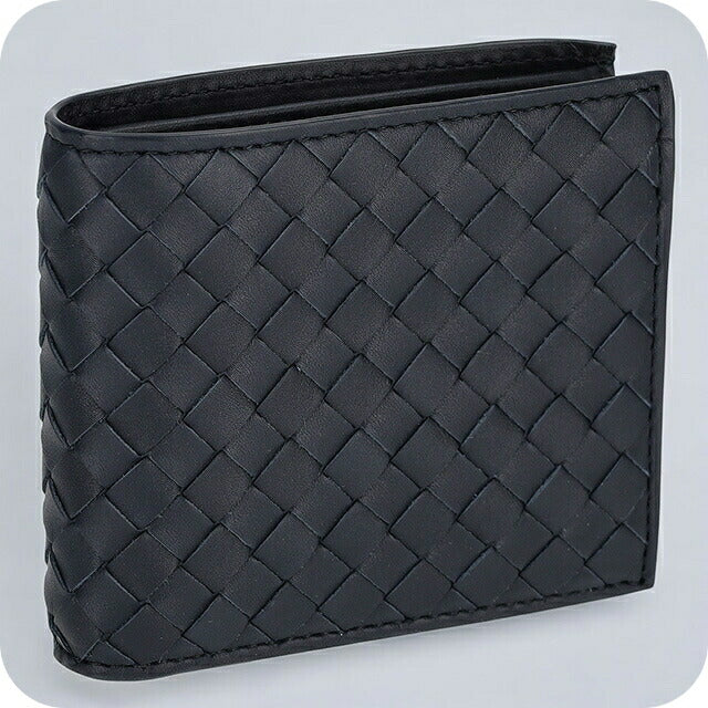 ボッテガ・ヴェネタ 二つ折り財布 メンズ ブランド BOTTEGA VENETA イントレチャート 193642 V4651 8838 ネイビー 193642-V4651-8838