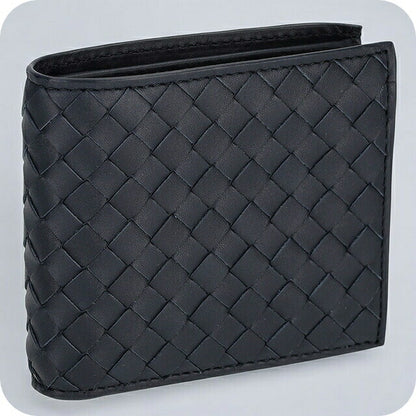 ボッテガ・ヴェネタ 二つ折り財布 メンズ ブランド BOTTEGA VENETA イントレチャート 193642 V4651 8838 ネイビー 193642-V4651-8838