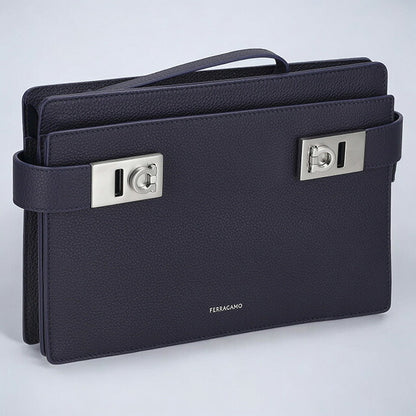 フェラガモ クラッチバッグ メンズ レディース ブランド Ferragamo 241251CALF MIDNI 776 755 MIDNIGHT ネイビー 241251CALF-MIDNI-776-755