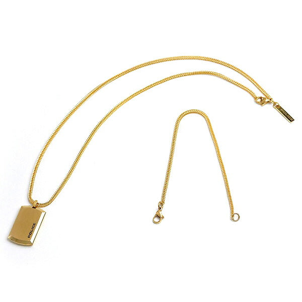 ポリス ネックレス チェーン プレート ペンダント ゴールド ステンレス 名入れ可能 24920PSG-A メンズ 男性用 24920PSG-A