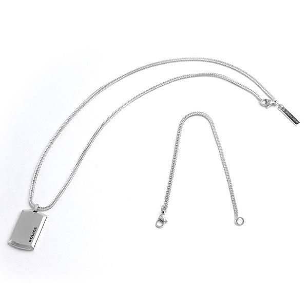 ポリス ネックレス チェーン プレート ペンダント シルバー ステンレス 名入れ可能 24920PSS-A メンズ 男性用 24920PSS-A