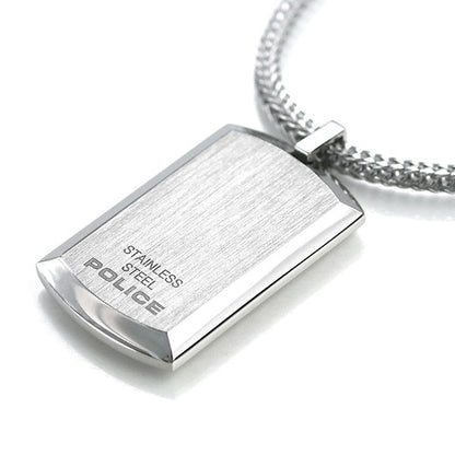 ポリス ネックレス チェーン プレート ペンダント シルバー ステンレス 名入れ可能 24920PSS-A メンズ 男性用 24920PSS-A