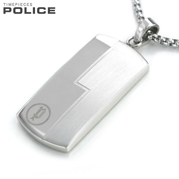 ポリス ネックレス チェーン プレート ペンダント シルバー ステンレス 名入れ可能 25521PSS01 メンズ 男性用 25521PSS01