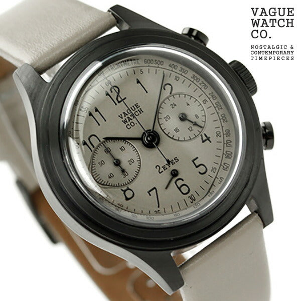 ヴァーグウォッチ ツーアイズ 38mm クロノグラフ 2C-L-002 VAGUE WATCH Co. 腕時計 ブランド クオーツ グレー レザーベルト メンズ 2C-L-002