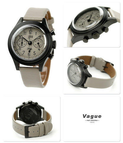 ヴァーグウォッチ ツーアイズ 38mm クロノグラフ 2C-L-002 VAGUE WATCH Co. 腕時計 ブランド クオーツ グレー レザーベルト メンズ 2C-L-002