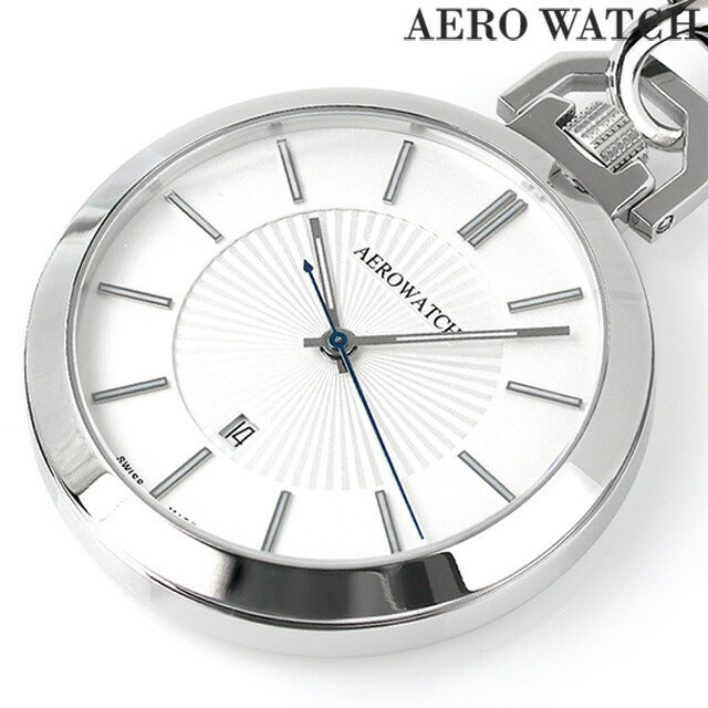 アエロウォッチ クオーツ 懐中時計 AEROWATCH 42829 AA02 アナログ ホワイト 白 スイス製 記念品 プレゼント ギフト 42829-AA02