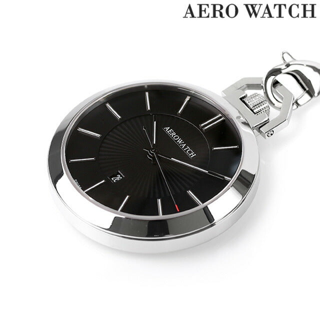 アエロウォッチ クオーツ 懐中時計 メンズ レディース ペンダントウォッチ AEROWATCH 42829 AA03 アナログ ブラック 黒 スイス製 記念品 プレゼント ギフト 42829-AA03