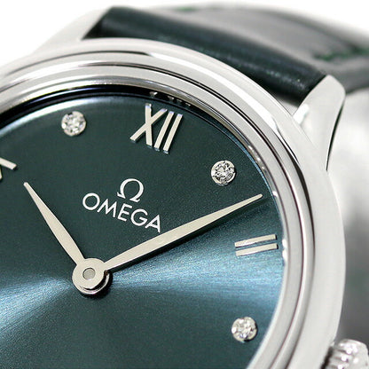 オメガ デビル プレステージ 27.5mm クォーツ 電池式 腕時計 ブランド レディース ダイヤモンド OMEGA 434.13.28.60.60.001 アナログ グリーン スイス製 434-13-28-60-60-001