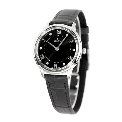 オメガ デ・ヴィル プレステージ 30mm クォーツ 電池式 腕時計 ブランド レディース ダイヤモンド OMEGA 434.13.30.60.51.001 アナログ ブラック ダークグレー 434-13-30-60-51-001