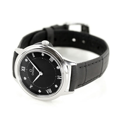 オメガ デ・ヴィル プレステージ 30mm クォーツ 電池式 腕時計 ブランド レディース ダイヤモンド OMEGA 434.13.30.60.51.001 アナログ ブラック ダークグレー 434-13-30-60-51-001