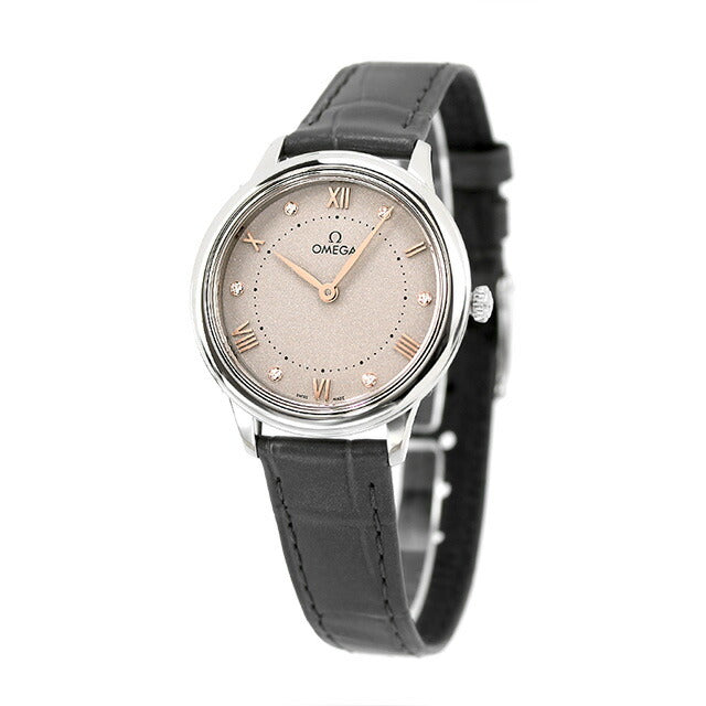 オメガ デ・ヴィル プレステージ 30mm クォーツ 電池式 腕時計 ブランド レディース ダイヤモンド OMEGA 434.13.30.60.56.001 アナログ グレー ダークグレー 434-13-30-60-56-001