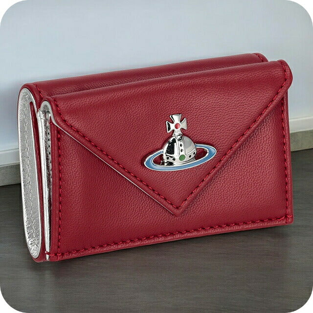 ヴィヴィアン・ウエストウッド 三つ折り財布 レディース ブランド Vivienne Westwood 51150009 レッド/シルバー 51150009NAPPA-RD-SV-H404
