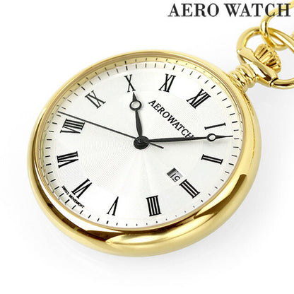 アエロウォッチ クオーツ 懐中時計 AEROWATCH 45828-JA01 ホワイト 白 スイス製 記念品 プレゼント ギフト 45828-JA01