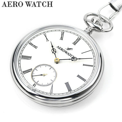 アエロウォッチ 手巻き 懐中時計 メンズ レディース ペンダントウォッチ AEROWATCH 50827 PD03 アナログ ホワイト 白 スイス製 50827-PD03