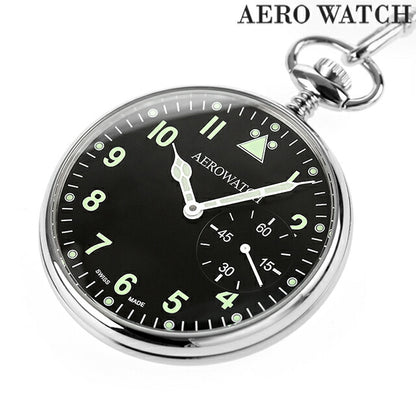 アエロウォッチ 手巻き 懐中時計 ブランド メンズ レディース AEROWATCH 50832-AA02 アナログ ブラック 黒 スイス製 50832-AA02