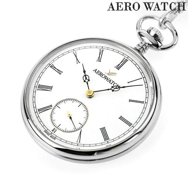 アエロウォッチ 手巻き 懐中時計 ブランド メンズ レディース AEROWATCH 50832-AA03 アナログ ホワイト 白 スイス製 50832-AA03