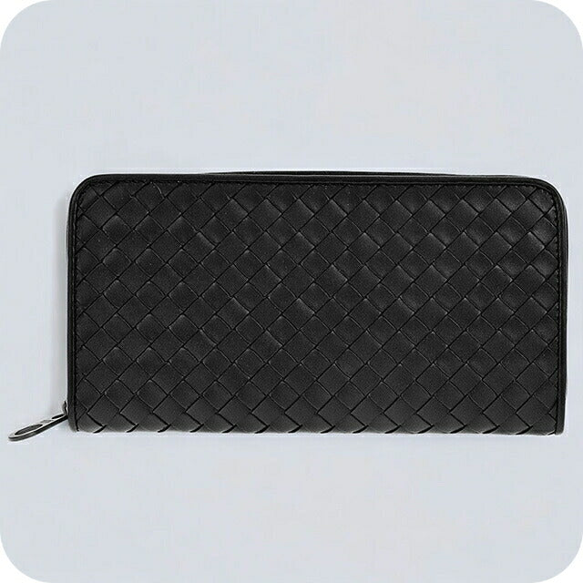 ボッテガ・ヴェネタ 長財布 メンズ レディース ブランド BOTTEGA VENETA イントレチャート レザー 510643 V4651 1000 ブラック 510643-V4651-1000