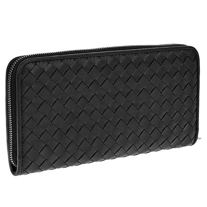 ボッテガ・ヴェネタ 長財布 メンズ レディース ブランド BOTTEGA VENETA イントレチャート レザー 510643 V4651 1000 ブラック 510643-V4651-1000