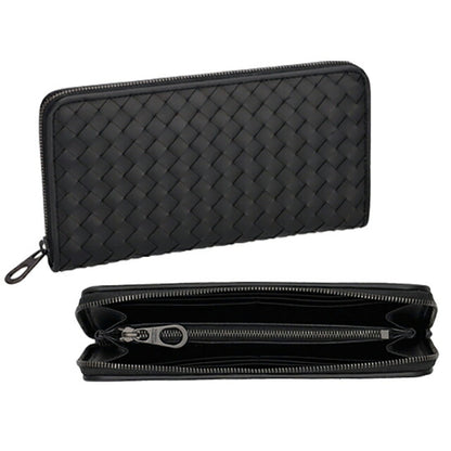 ボッテガ・ヴェネタ 長財布 メンズ レディース ブランド BOTTEGA VENETA イントレチャート レザー 510643 V47W1 1275 ブラック 510643-V47W1-1275