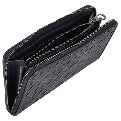 ボッテガ・ヴェネタ 長財布 メンズ レディース ブランド BOTTEGA VENETA イントレチャート レザー 510643 V47W1 8996 ネイビー 510643-V47W1-8996