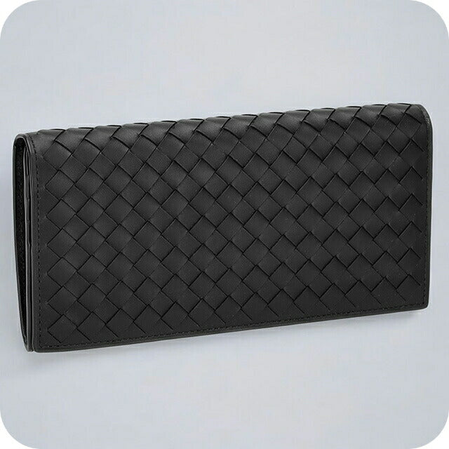 ボッテガ・ヴェネタ 長財布 メンズ ブランド BOTTEGA VENETA イントレチャート 577559 V47W1 1275 ブラック 577559-V47W1-1275