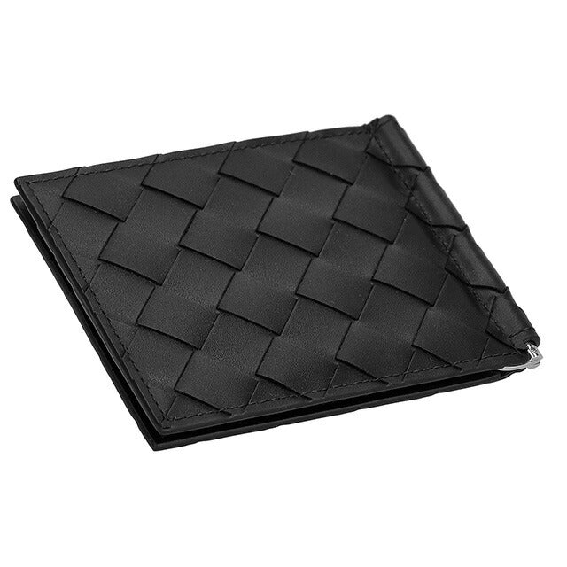 ボッテガ・ヴェネタ 二つ折り財布 メンズ ブランド BOTTEGA VENETA イントレチャート 592626 V3US1 8803 ブラック 592626-V3US1-8803