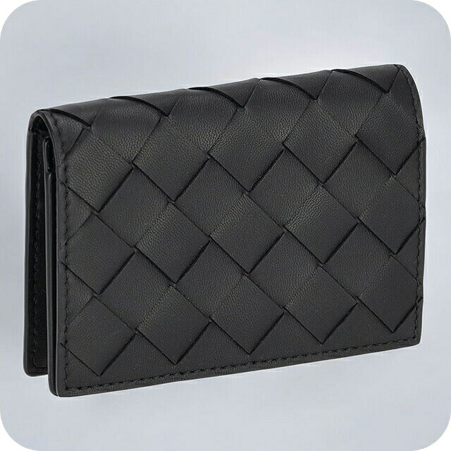 ボッテガ・ヴェネタ 名刺入れ メンズ ブランド BOTTEGA VENETA イントレチャート レザー 593115 V3UH2 8803 ブラック 593115-V3UH2-8803