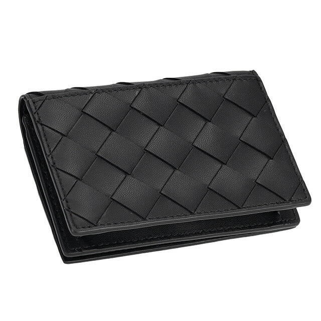 ボッテガ・ヴェネタ 名刺入れ メンズ ブランド BOTTEGA VENETA イントレチャート レザー 593115 V3UH2 8803 ブラック 593115-V3UH2-8803